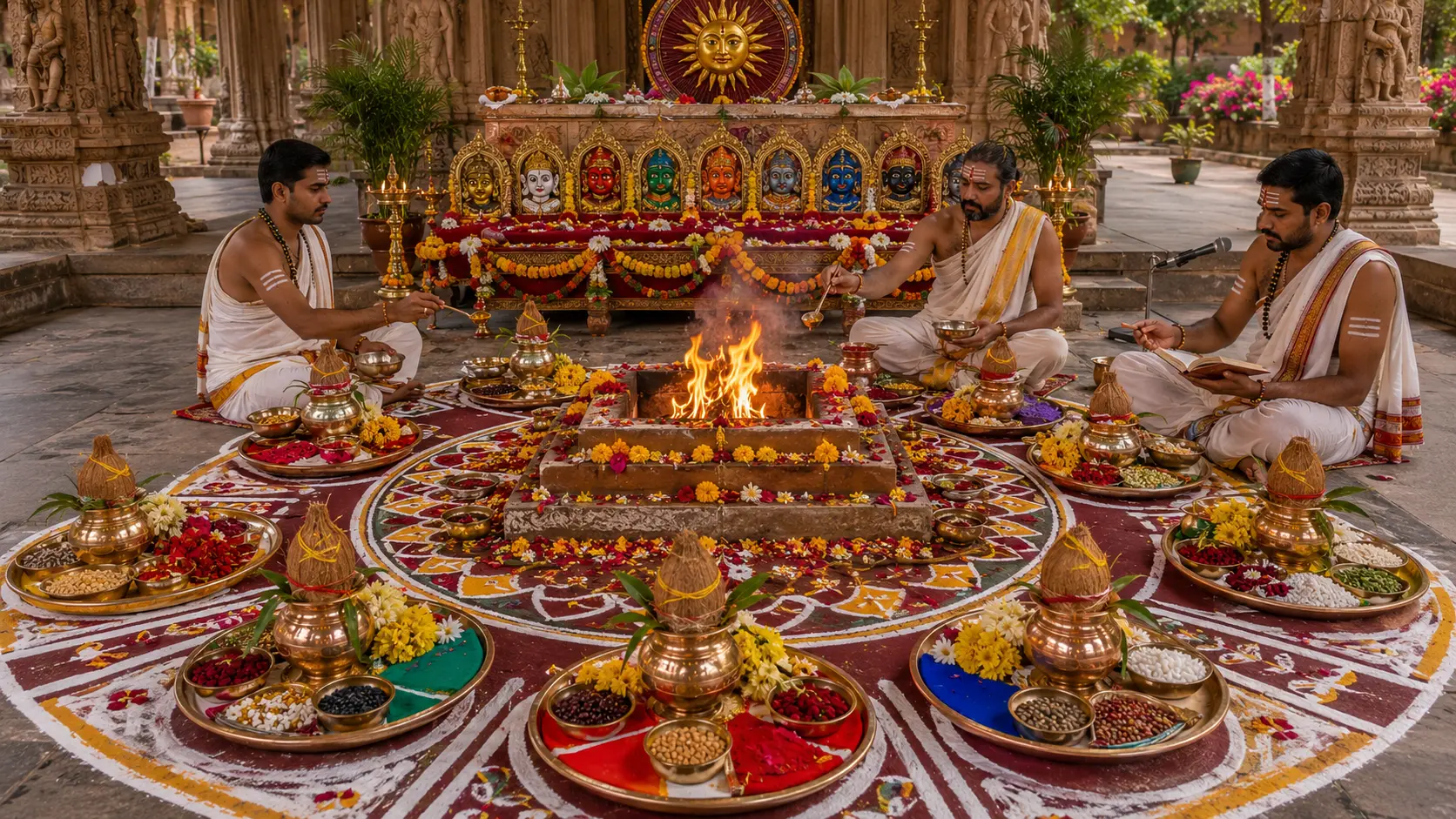 Navagraha Shanti Yajna réalisé en Inde pour l’harmonisation des neuf grahas
